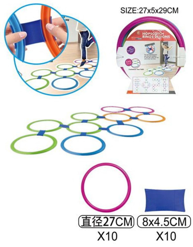 Skákací kruhy set 10 ks 27 cm