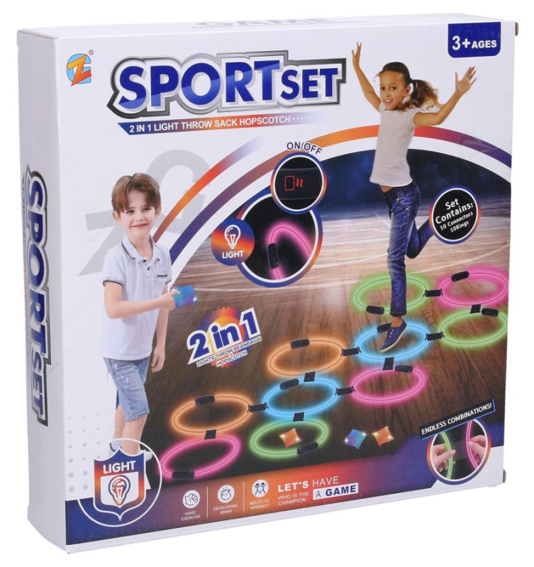 Svítící skákací kroužky a házecí hra set