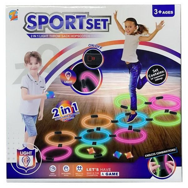 Svítící skákací kroužky a házecí hra set