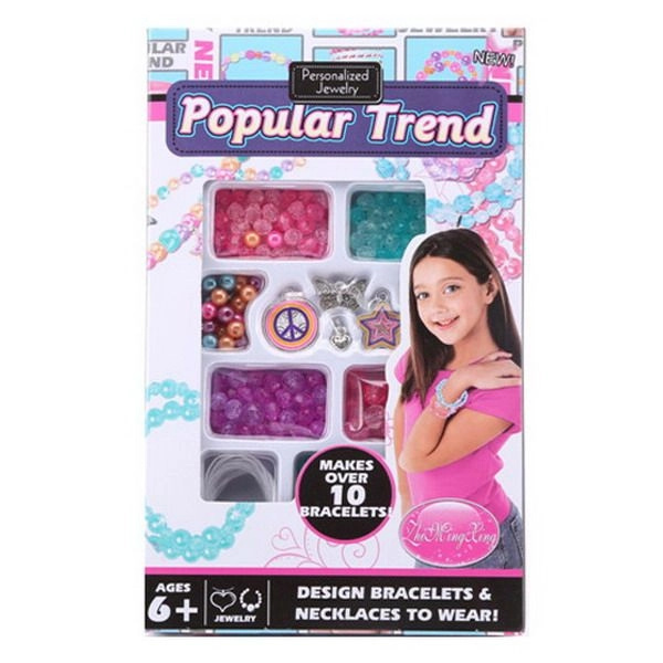 Korálky na výrobu náramků s přívěskem DIY set