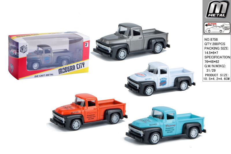 Kovové auto s natahováním