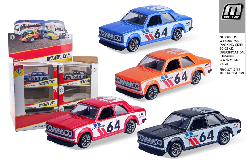 Kovové závodní auto 10 cm