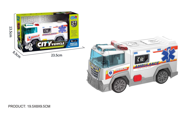 Auto záchranka se setrvačníkem a efekty