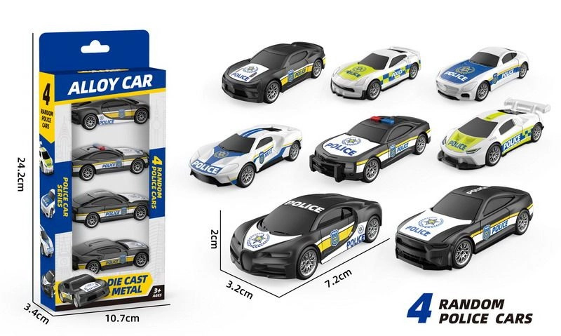 Auto policie na zpětný tah, sada 4 kusů