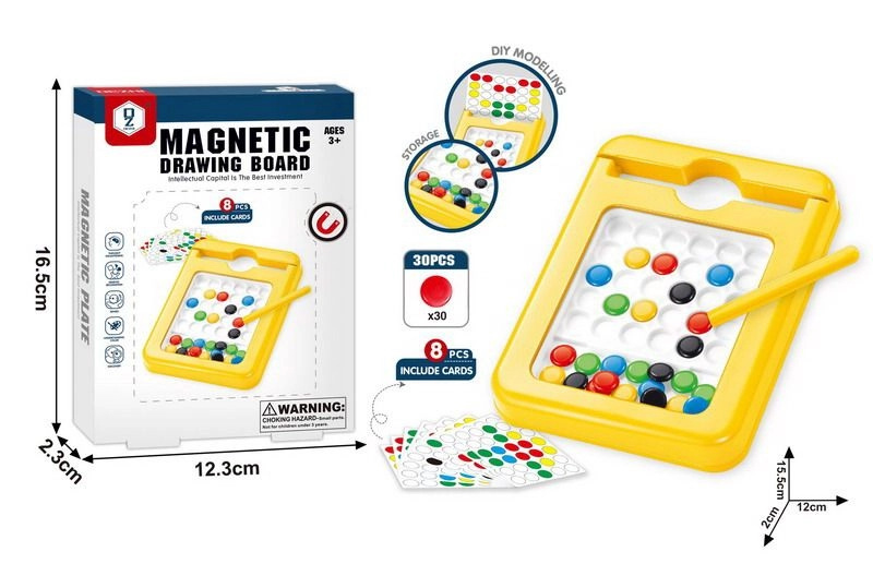 Tabulka s barevnými magnetkami