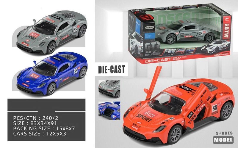 Kovové závodní auto na zpětný chod