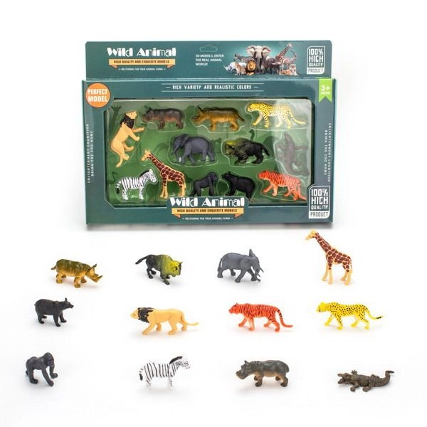 Sada Divokých Zvířátek Figurkách - 12 ks, 7 cm