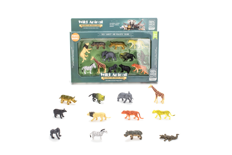 Sada Divokých Zvířátek Figurkách - 12 ks, 7 cm
