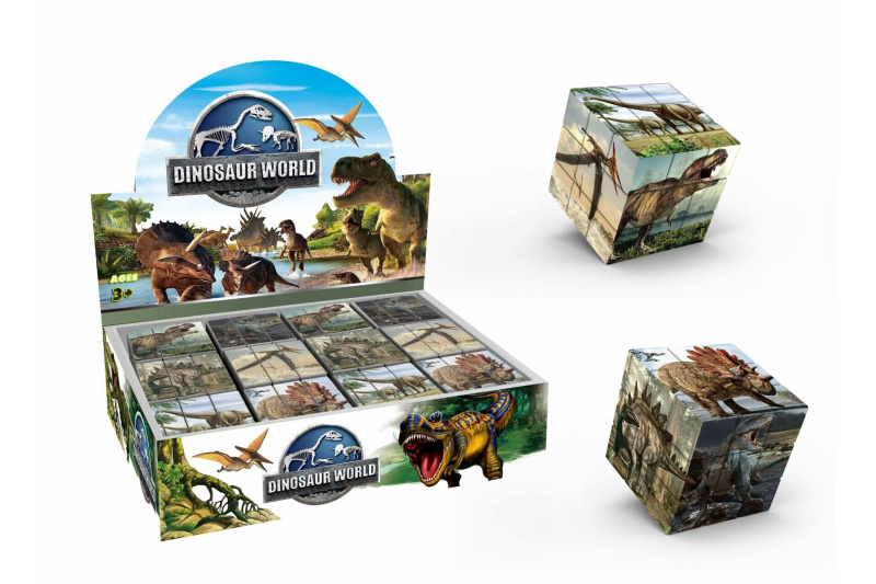 Obrázkový hlavolam Kostička Dinosauři 5,7 cm