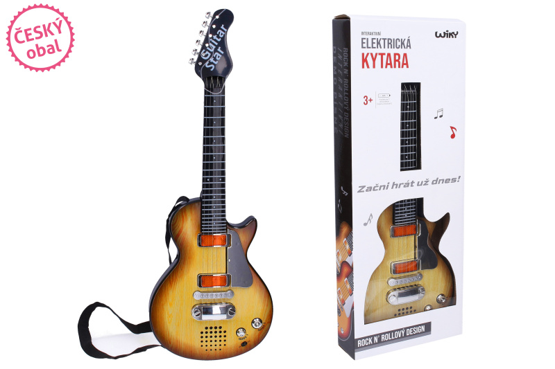 Elektrická kytara s efekty 55cm - český obal