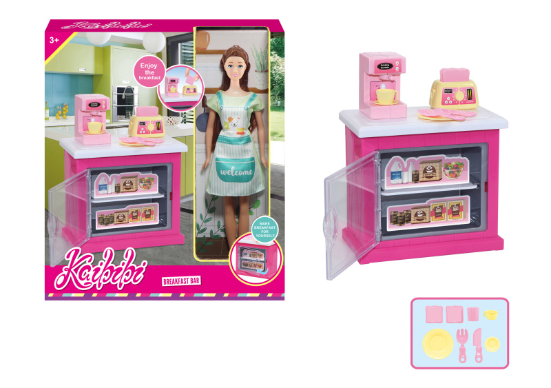 Panenka kuchařka 30 cm s kuchyňskou skříňkou a doplňky