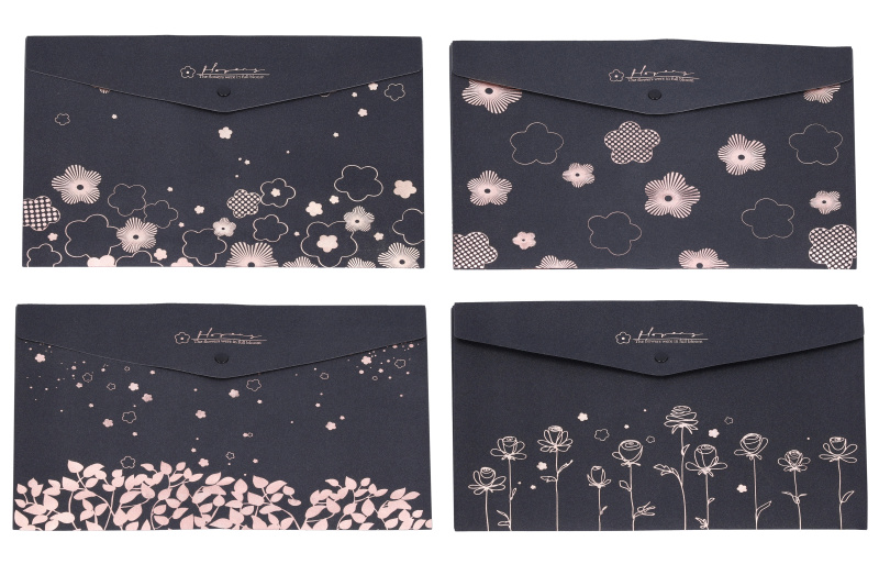 plastová dokumentová složka s drukem 33 × 23 cm – květinový motiv