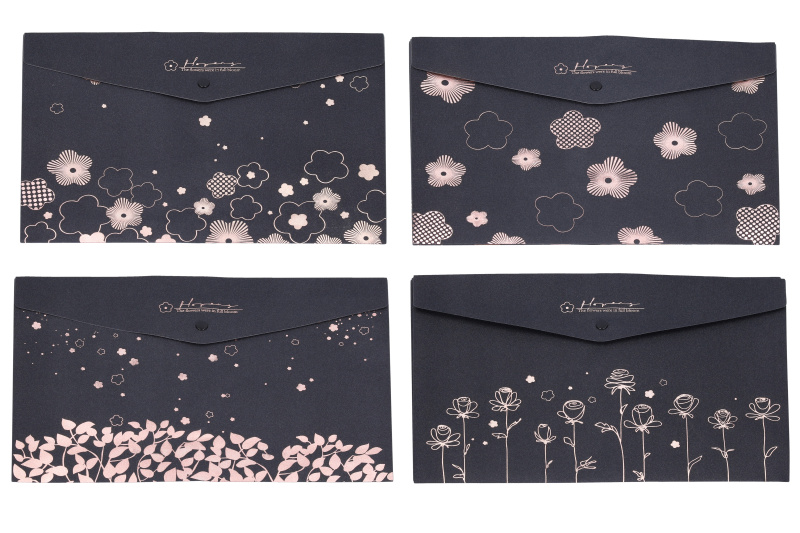 plastová dokumentová složka s drukem 33 × 23 cm – květinový motiv