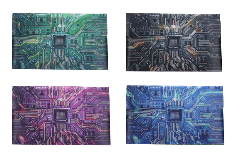 Plastová složka s drukem Future Ready – motiv základní desky, A4+