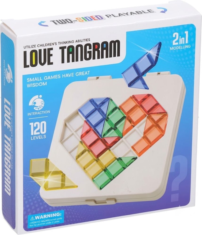 Tangram hlavolam srdce 12 cm