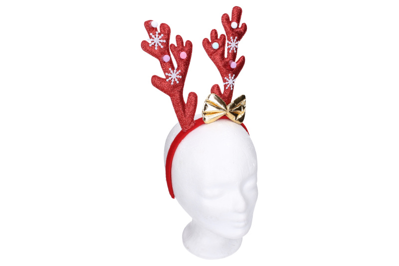 Karnevalová čelenka s rohy a mašlí