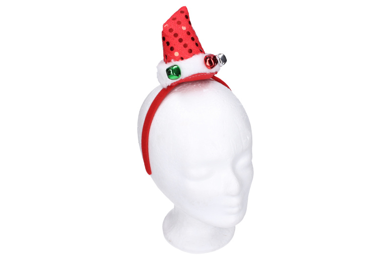 Karnevalová čelenka s kloboučkem a zvonečky