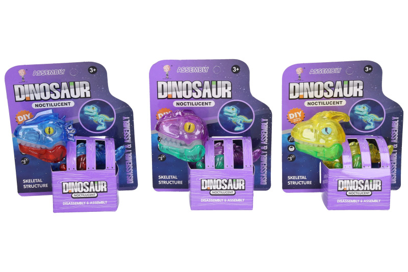 Dinosaurus s kostrou svítící ve tmě - 1 kus