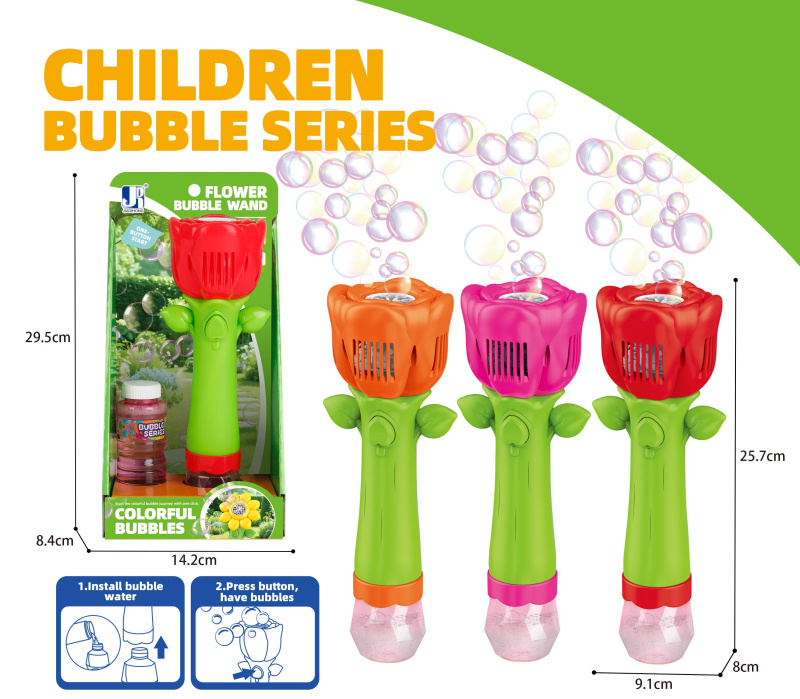 Bublifuk růže se světelnými efekty 100 ml 26 cm