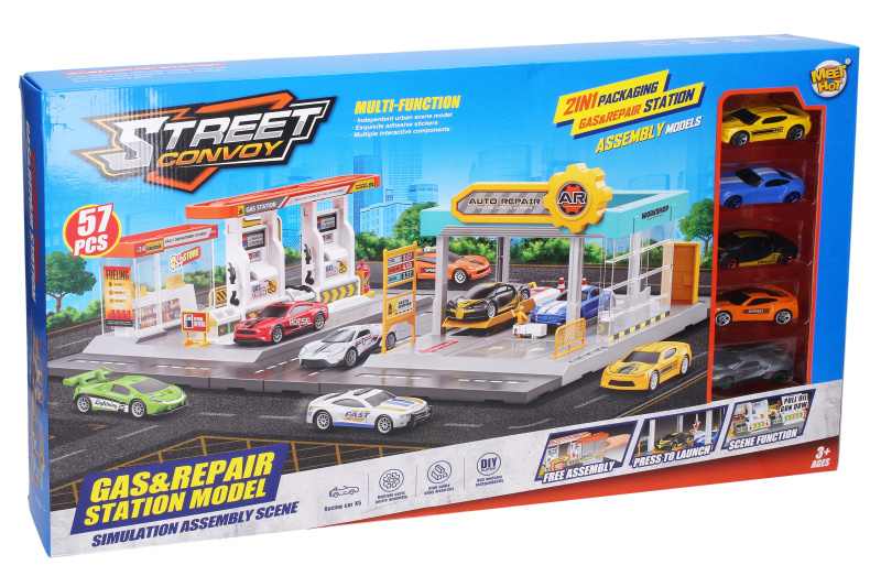 Čerpací stanice autoservis 2v1 set 43,5x34x15,5 cm