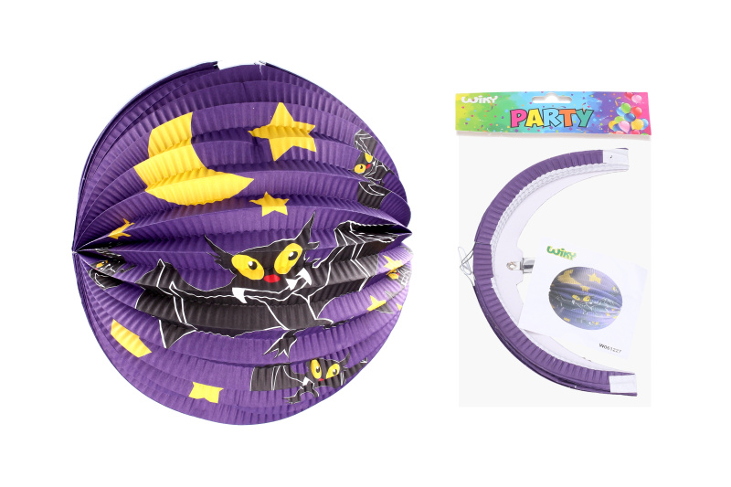 Lampion koule 25 cm - netopýr - 1 kus
