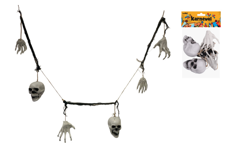 Halloween girlanda z kostí 180 cm - 1 kus
