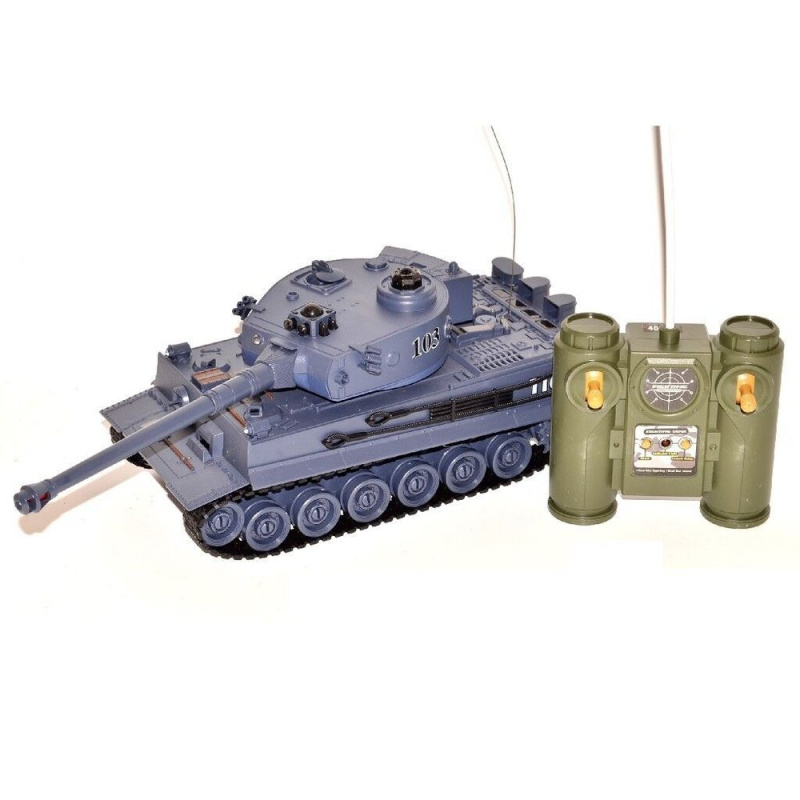Teddies RC Tank TIGER I plast 33cm 27MHz RTR na baterie+dobíjecí pack se zvukem a světlem 1:28