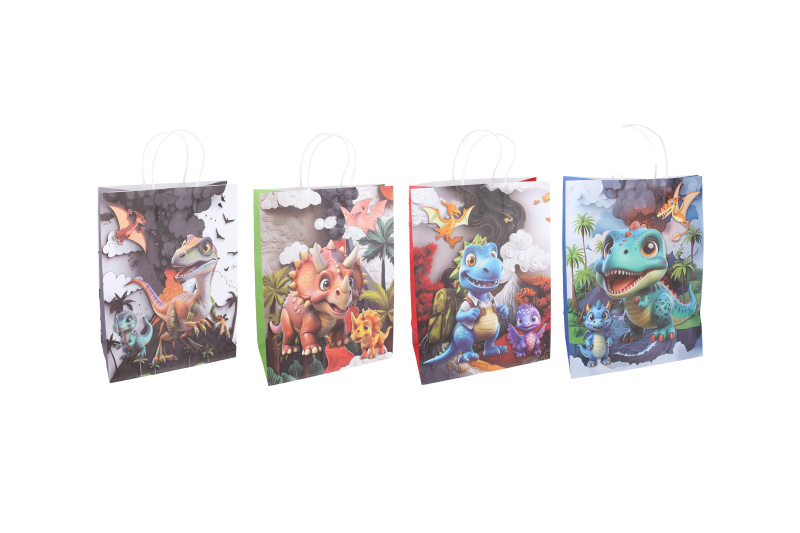 Dětská dárková taška s motivem dinosaurů 21 × 27 × 11 cm - 1 kus