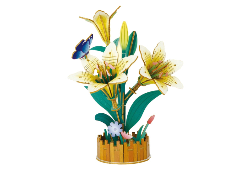 Stavebnice 3D dřevěná - Lilie 22 cm