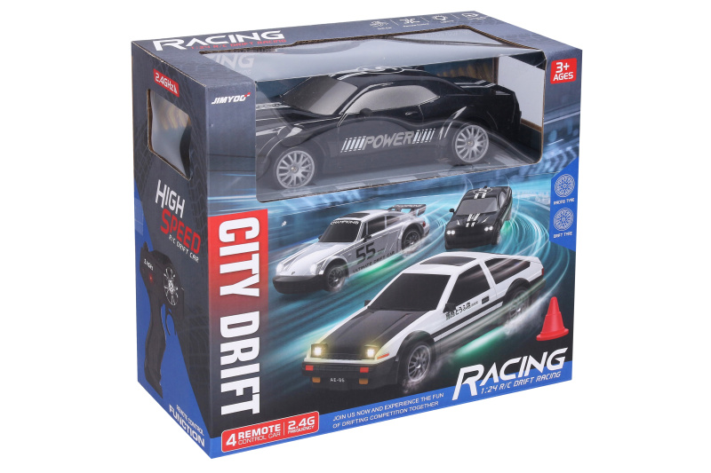 Auto driftující černé RC na dálkové ovládání 21,5 cm