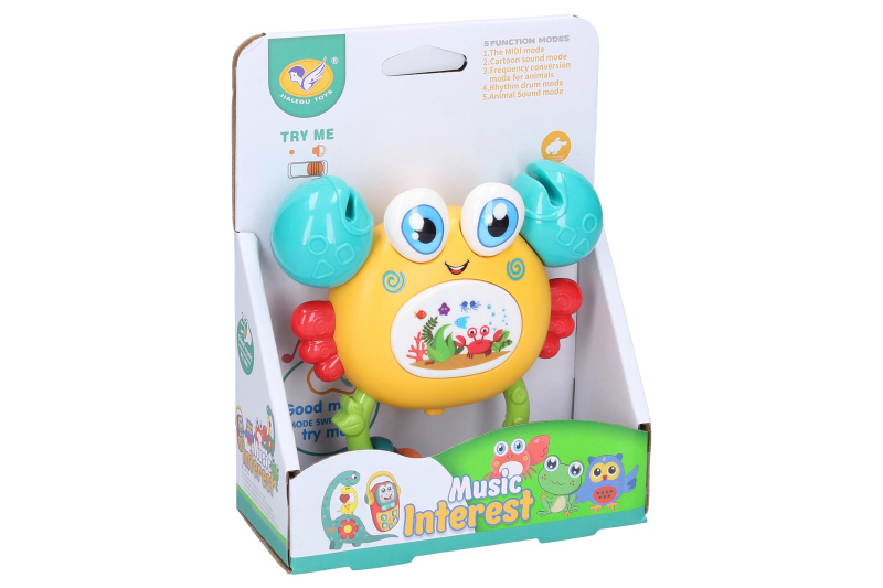 Chrastítko krab s efekty 12cm