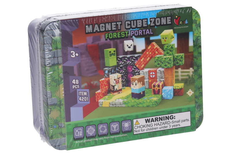 Stavebnice Magnet Cube Zone - Forest Portal 48 dílků
