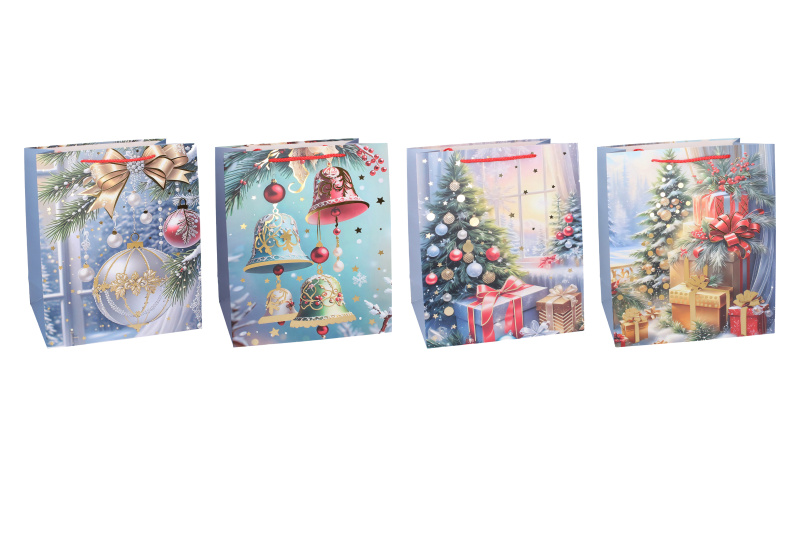 Vánoční dárková taška L 40 × 30 × 12 cm - 1 kus