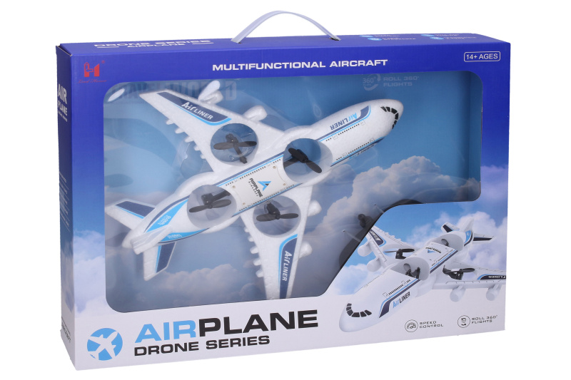 Letadlo dron RC na dálkové ovládání 31x28x6 cm