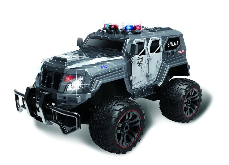 Auto RC policie S.W.A.T. plast 38 cm bateriový pack se světlem