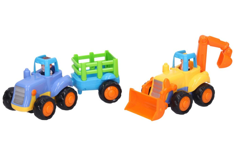 Wiky Vehicles Traktor + vlek / Bagr se setrvačníkem, 16 cm