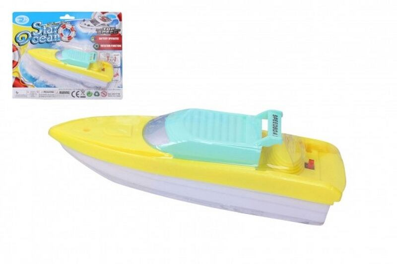 Wiky Loď/člun do vody plast 18cm na baterie na kartě