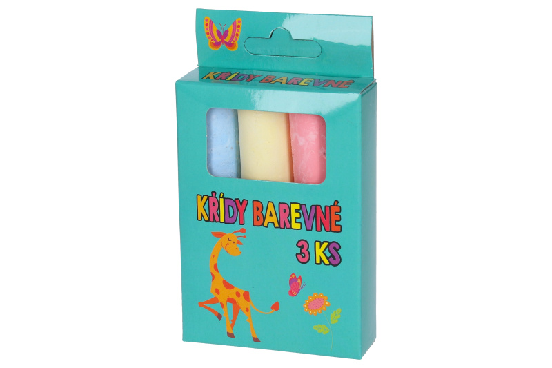 Teddies Křídy chodníkové XL 19x4,5cm barevné 3ks v sáčku