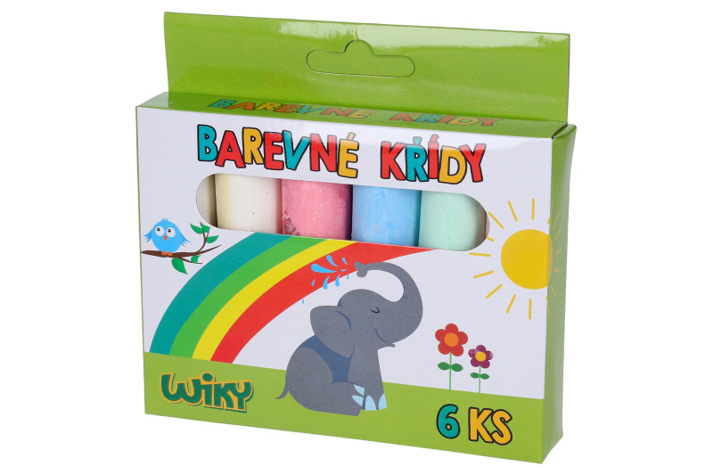 Křídy chodníkové barevné 6ks