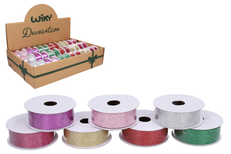 Stuha 2,5cmx2,7m dekor glitter