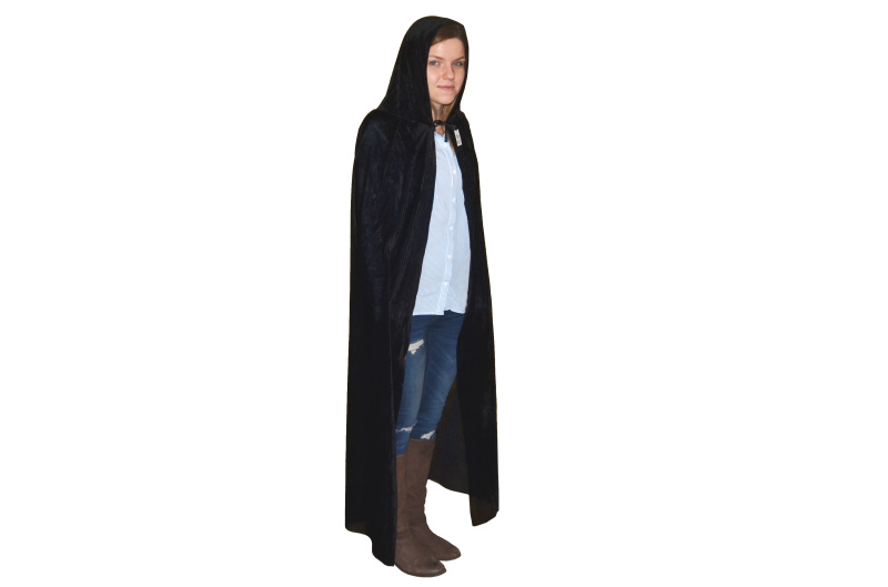 plášť černý s kapucí