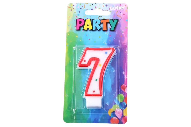 Wiky Párty svíčka číslo 7 červená
