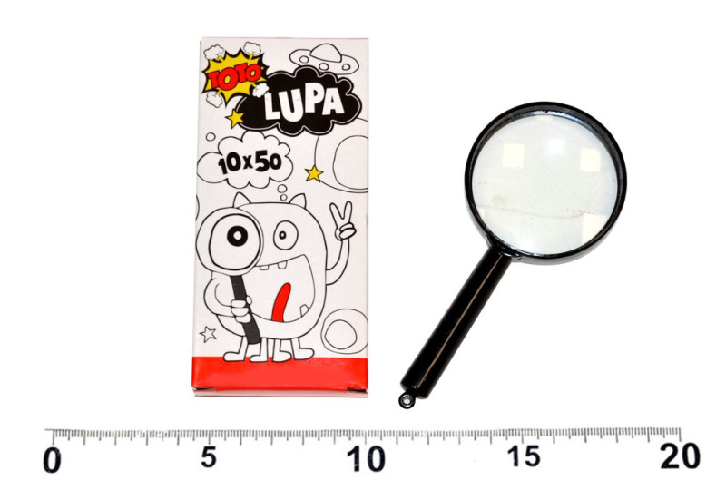 Lupa plast/sklo 18cm v krabičce Wiky