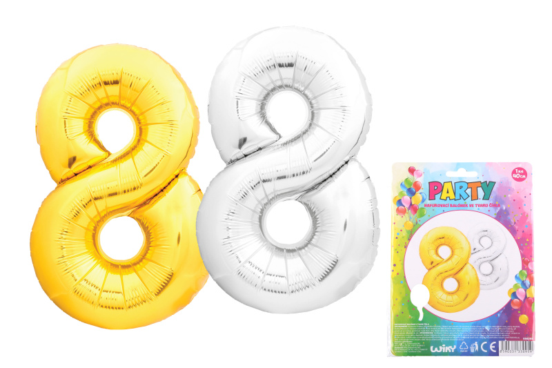 Balónek 886088 č.8 nafukovací 40 cm mix S+Z