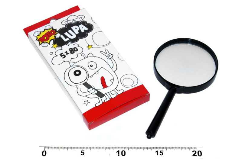 Lupa plast/sklo 18cm v krabičce Wiky