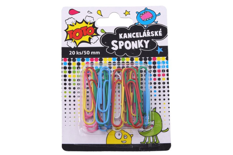 TOTO Sponka kancelářská barevná 20 ks 50 mm