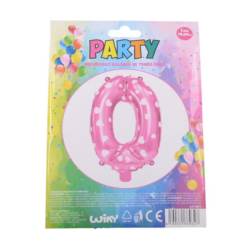 nafukovací balónek číslo 0 holky