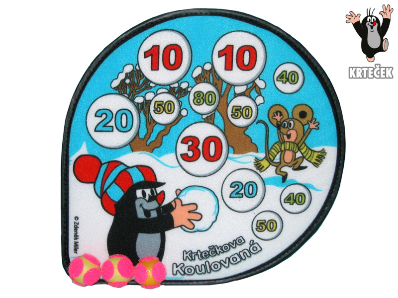 Krtečkův terč na suchý zip 30cm + 3ks míčků