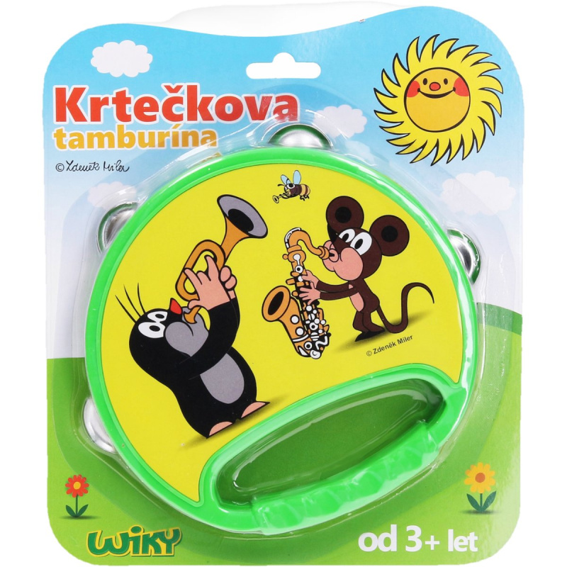 Rappa dětská tamburína Krtek 18 cm Zelená