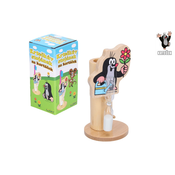 Teddies Stojánek na kartáček Krtek dřevo asst 4 druhy v krabičce